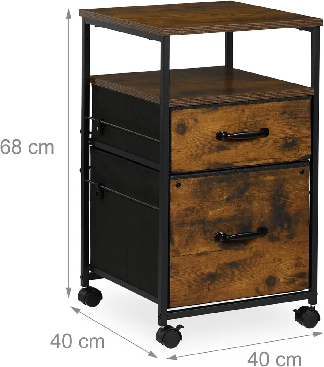 Mobile Filing Cabinet 2 Drawers Suspension Files - Image 3