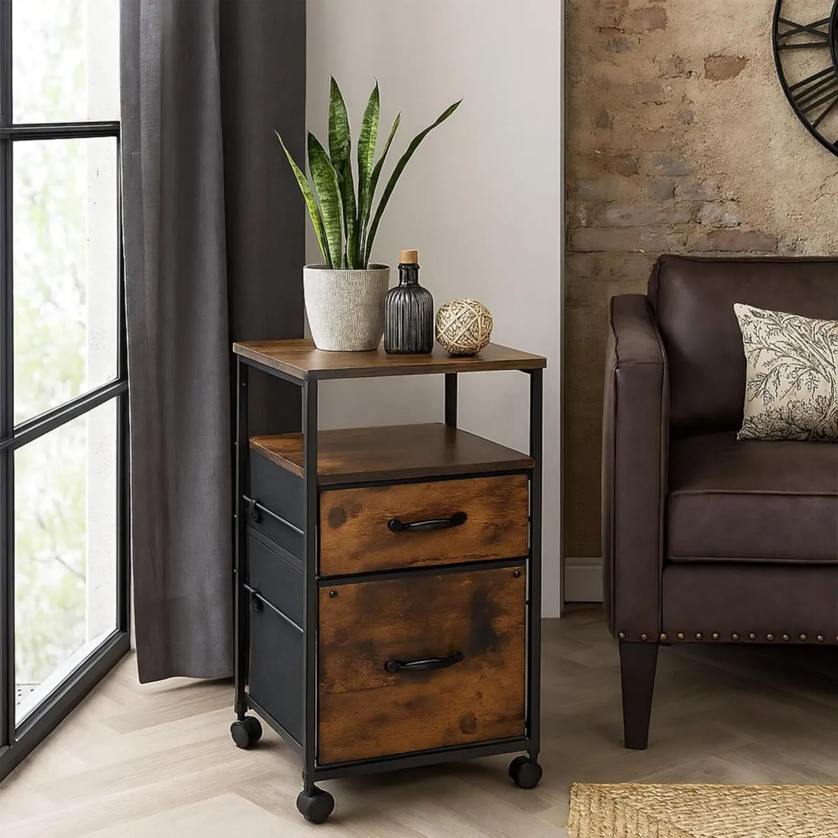 Mobile Filing Cabinet 2 Drawers Suspension Files - Image 4