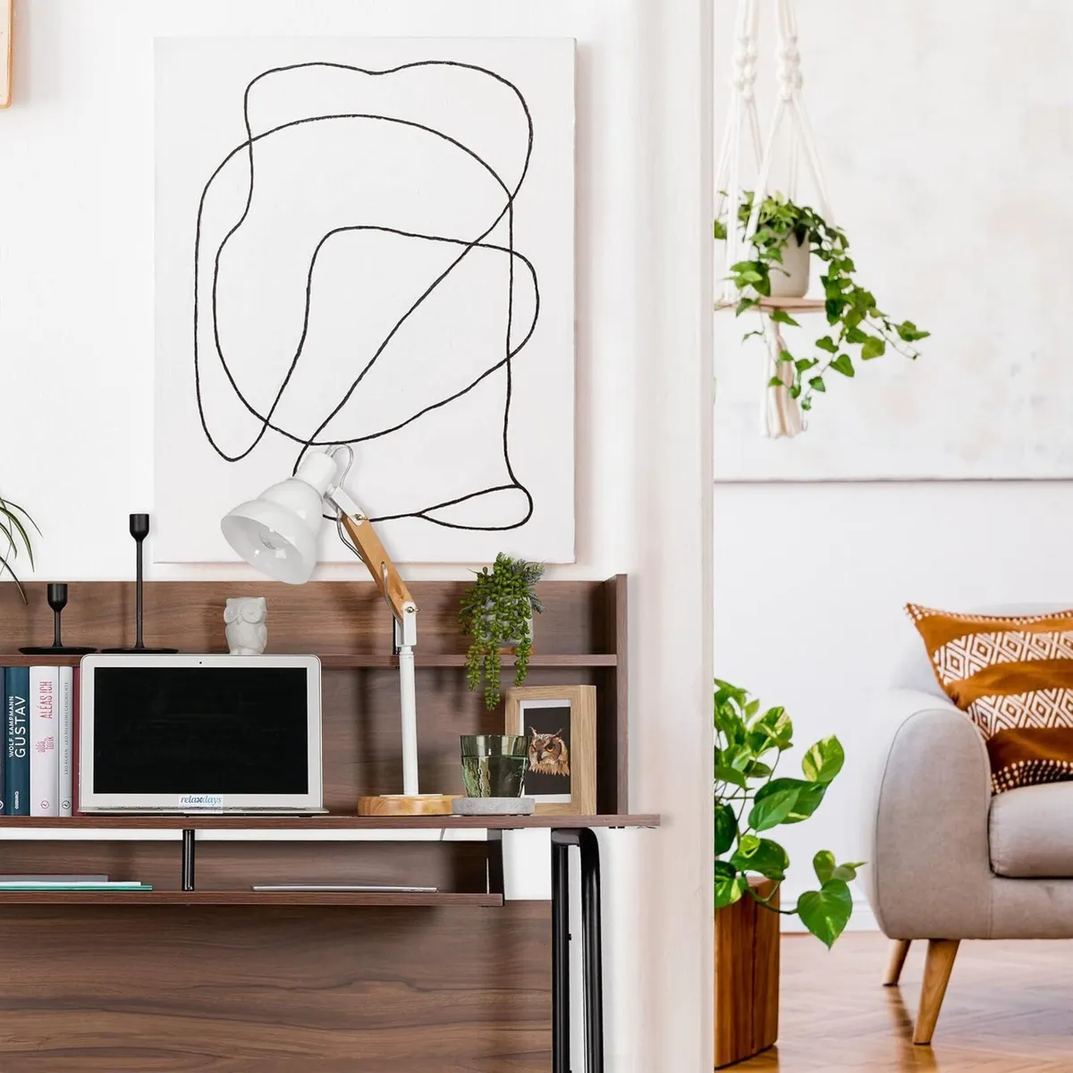 Desk With Shelving Above Below Cable Hole H x W - Image 2