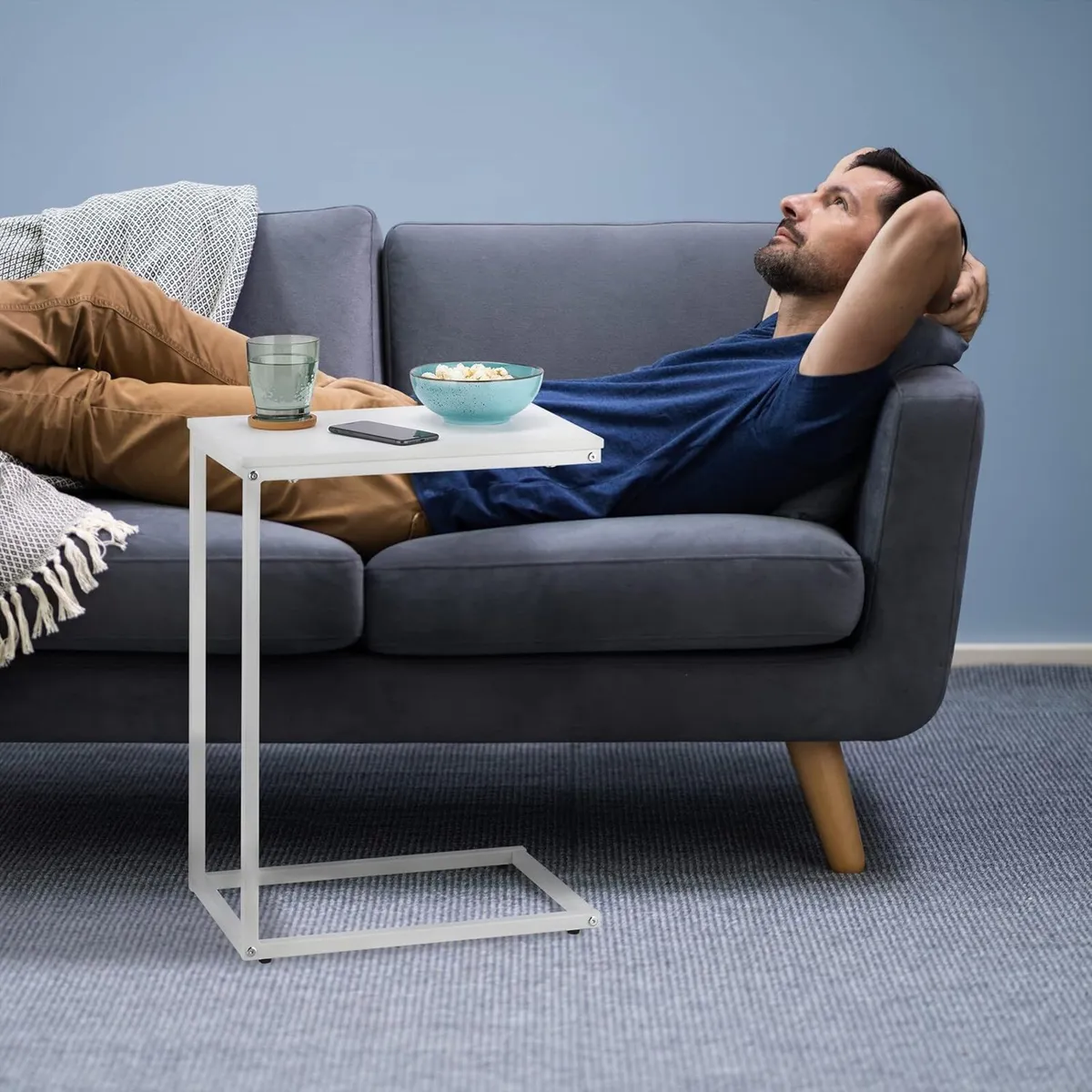 C-Shaped Side Table HWD: 60 x 30 45 cm Laptop - Image 4