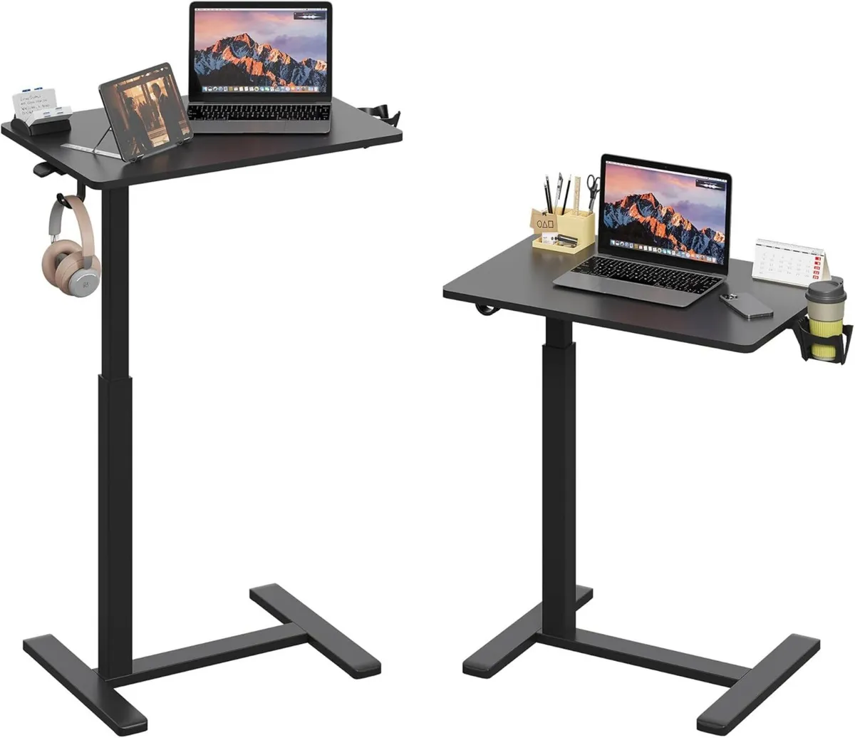 Mobile Standing Desk Pneumatic Adjustable Height - Image 1