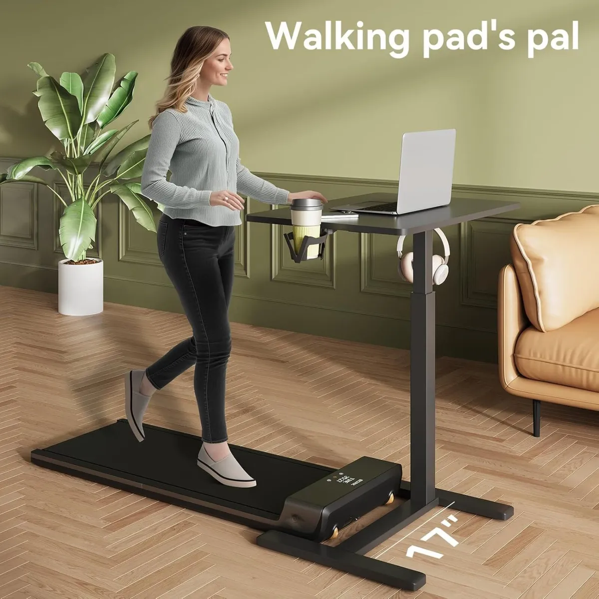 Mobile Standing Desk Pneumatic Adjustable Height - Image 3