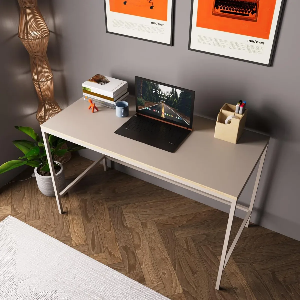 120cm Wide Home Office Desk Stylish Wooden Study - Image 2