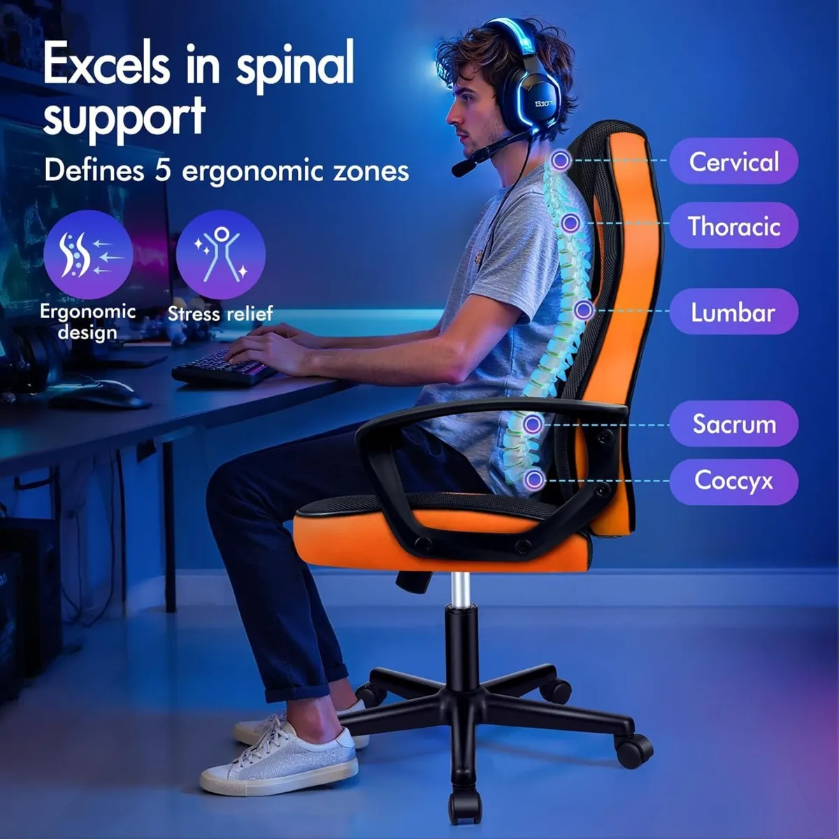 Gaming Chair Video Game Chairs Ergonomic Computer - Image 3