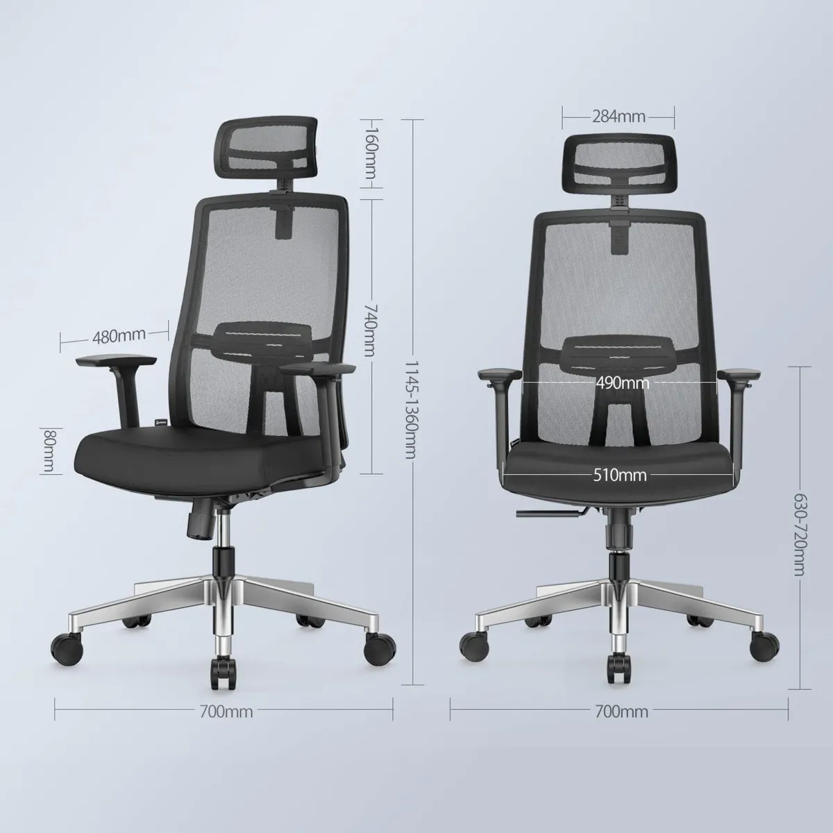 Ergonomic Mesh Home Office Chair With Back - Image 3