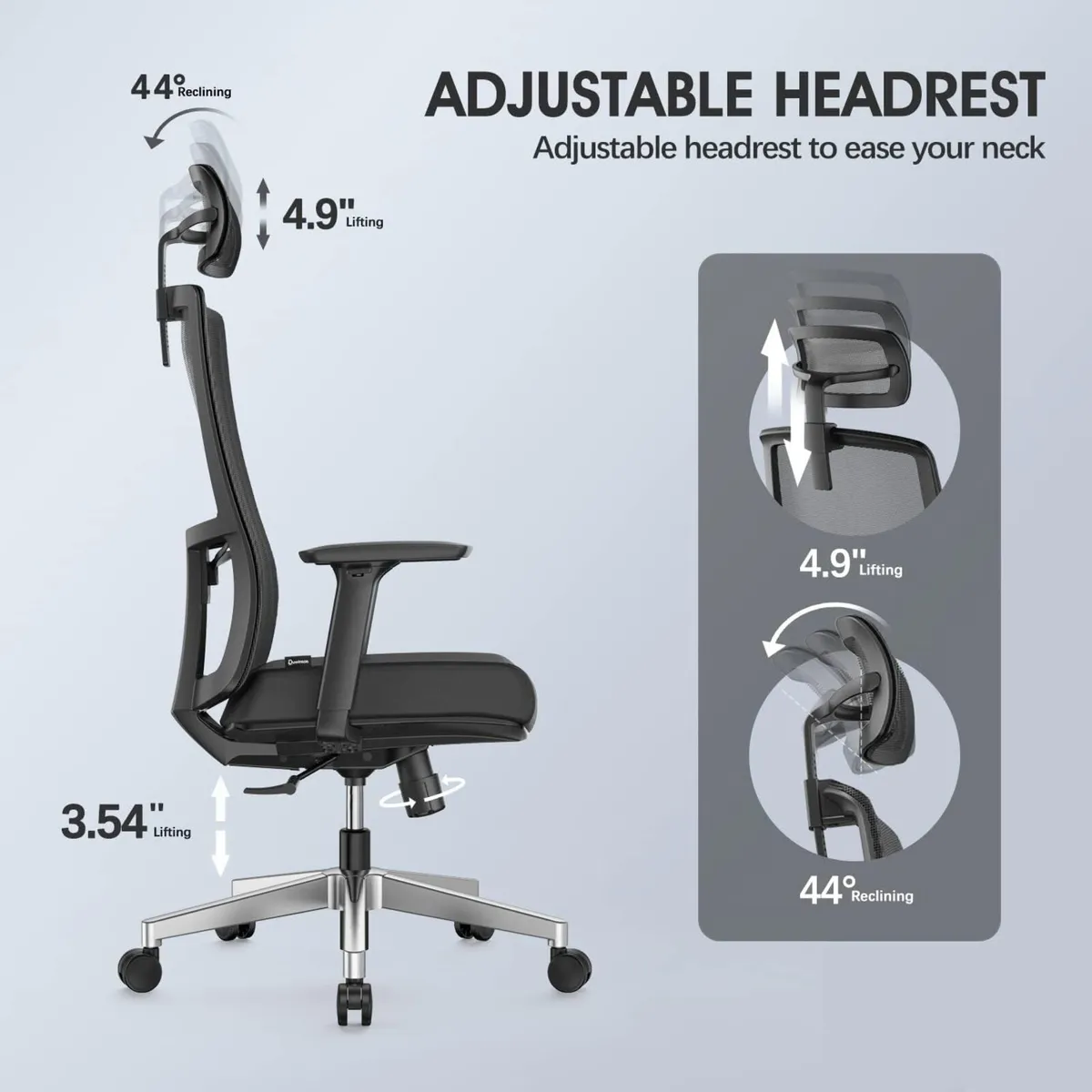 Ergonomic Mesh Home Office Chair With Back - Image 4