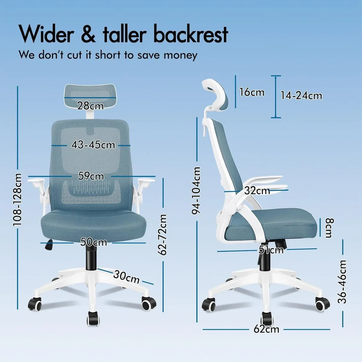 Ergonomic Office Chair with Headrest High Back - Image 2