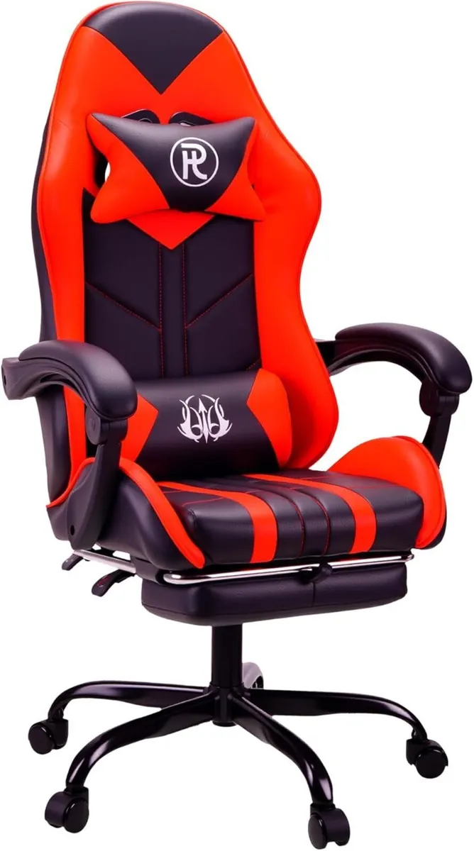 Gaming Chair with Footrest Lumbar Support - Image 1