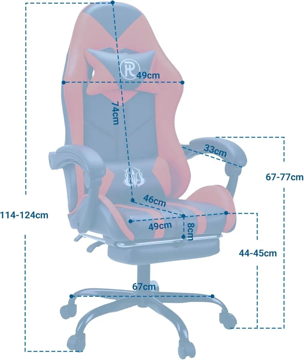 Gaming Chair with Footrest Lumbar Support - Image 3