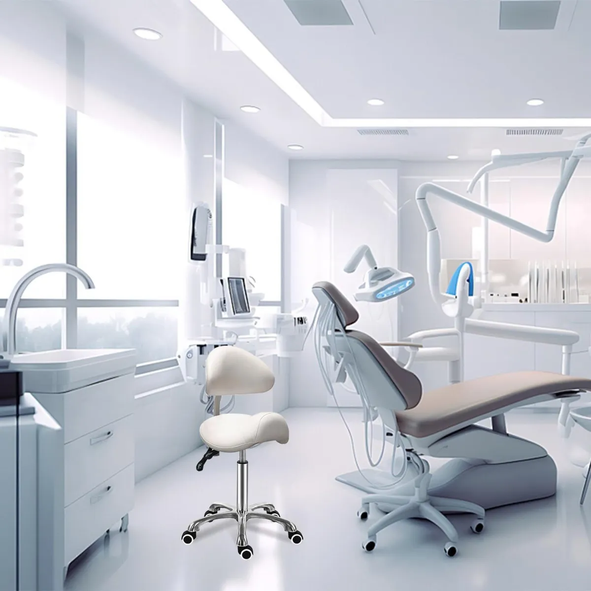 Saddle Stool Chair with Back Support - Ergonomic - Image 2