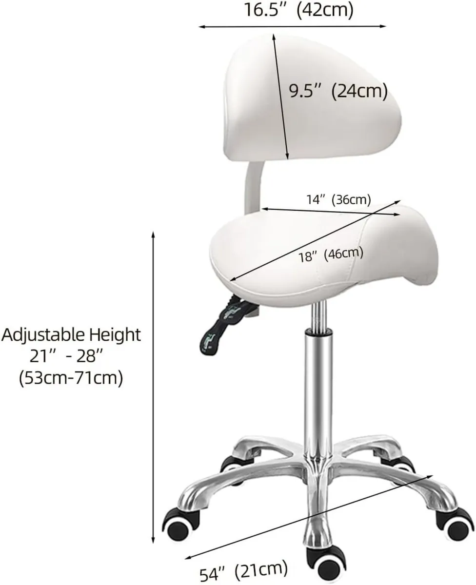 Saddle Stool Chair with Back Support - Ergonomic - Image 3
