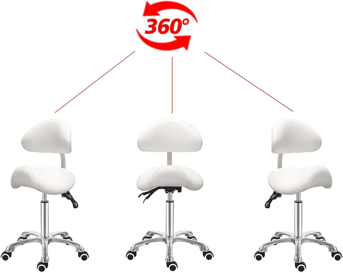 Saddle Stool Chair with Back Support - Ergonomic - Image 4