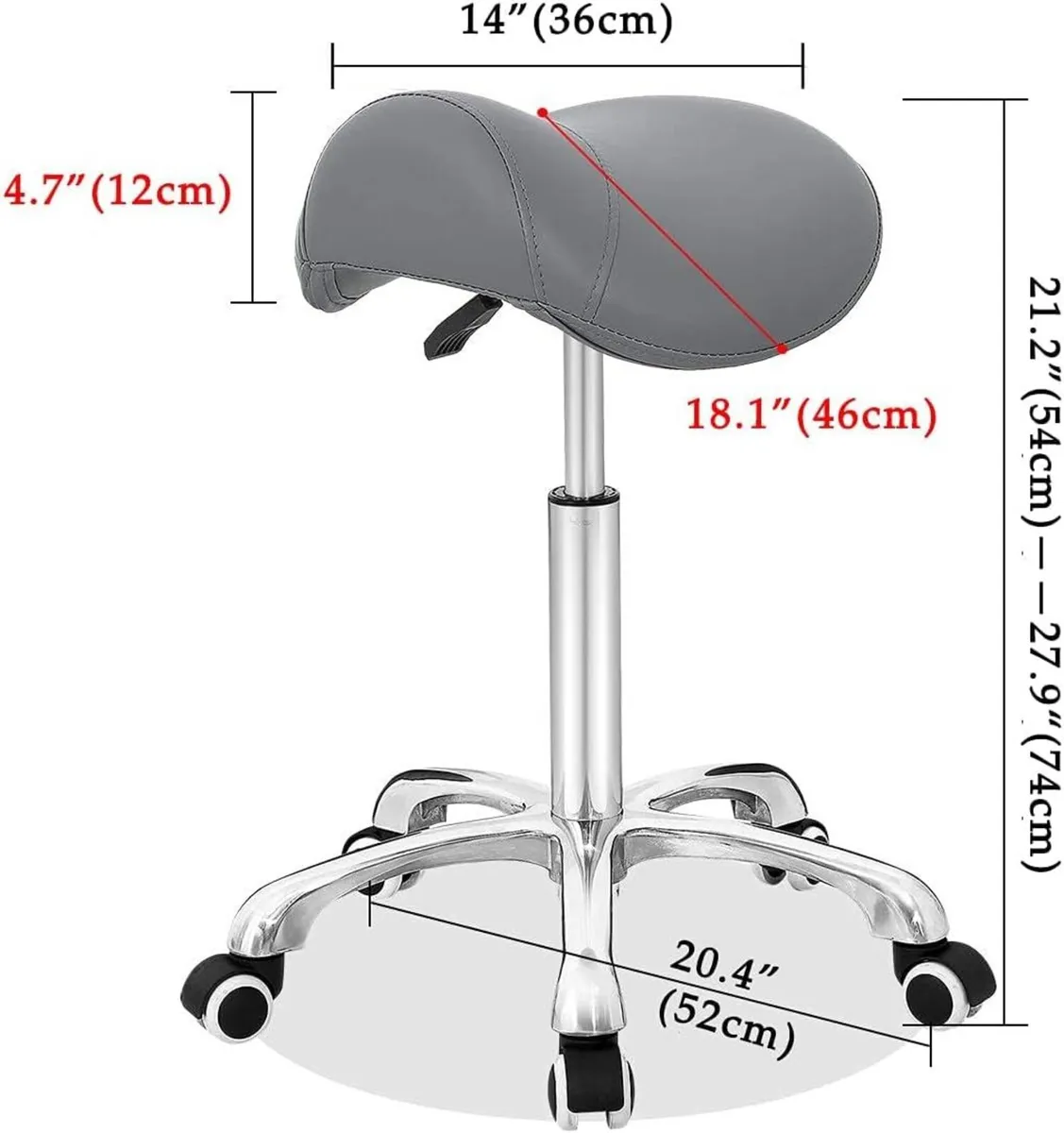 Saddle Stool Massage Rolling Work Chair For - Image 2