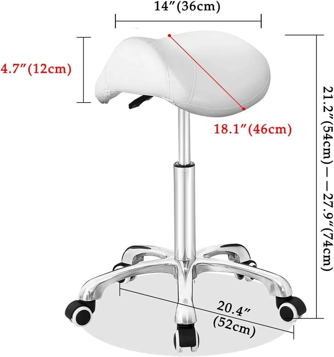 Saddle Stool Massage Rolling Work Chair For - Image 2