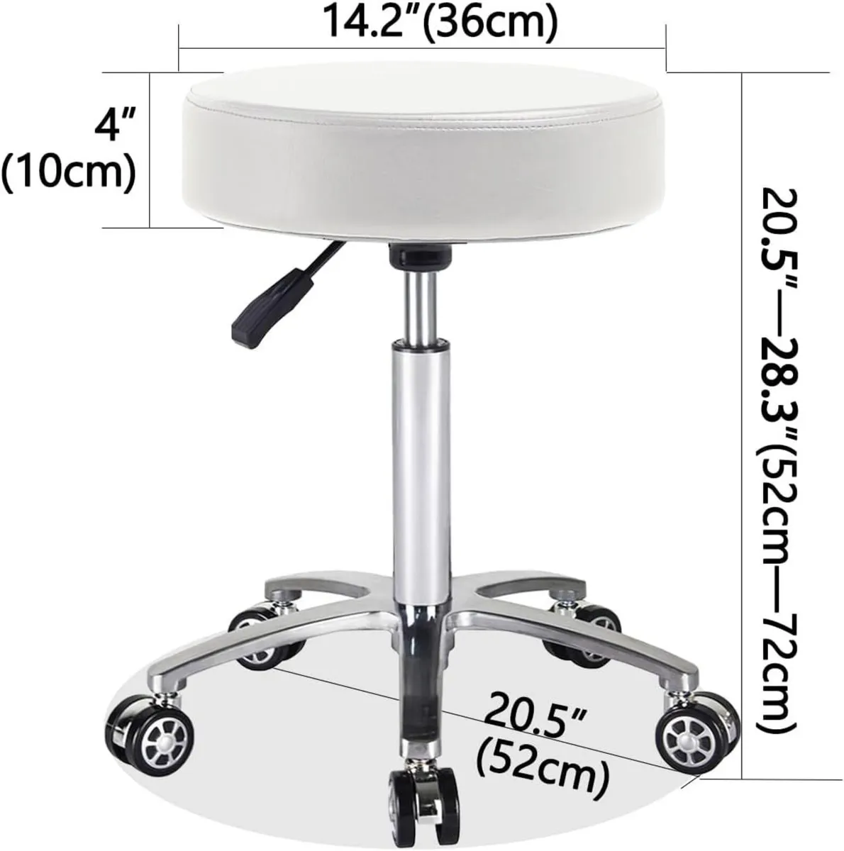 Massage Stool Chair on Wheels for Beauty Kitchen - Image 2