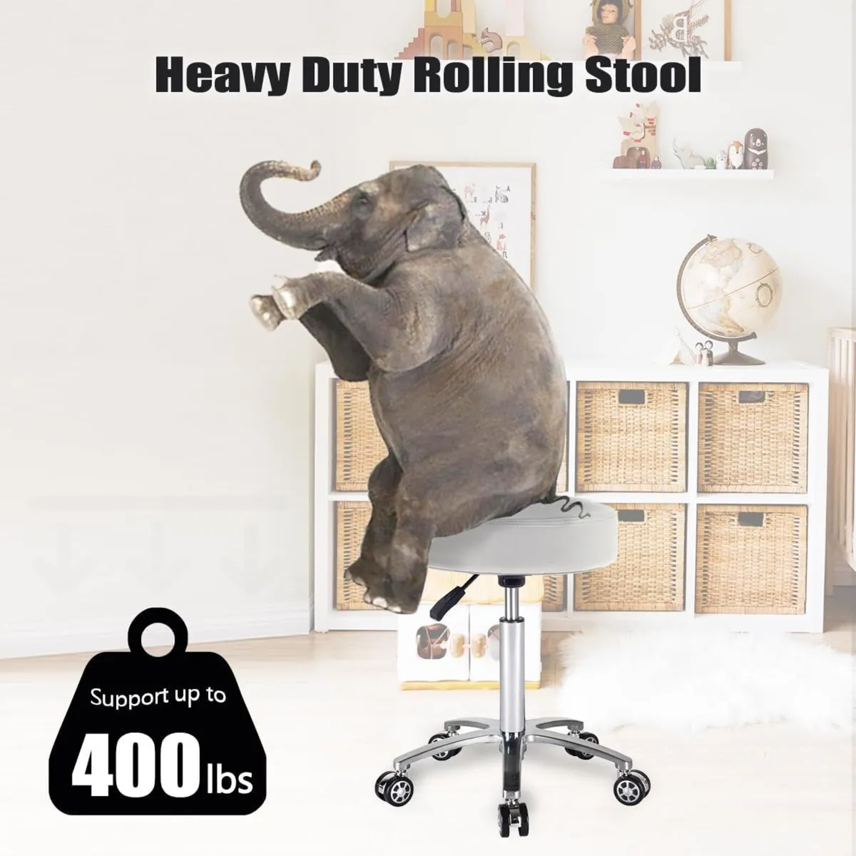 Massage Stool Chair on Wheels for Beauty Kitchen - Image 4