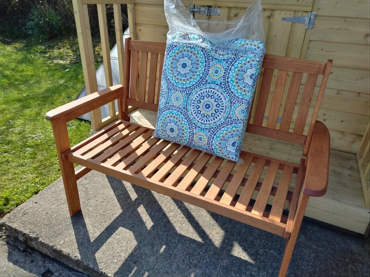 Garden 2 Seater Bench and Cushion €160 - Image 1
