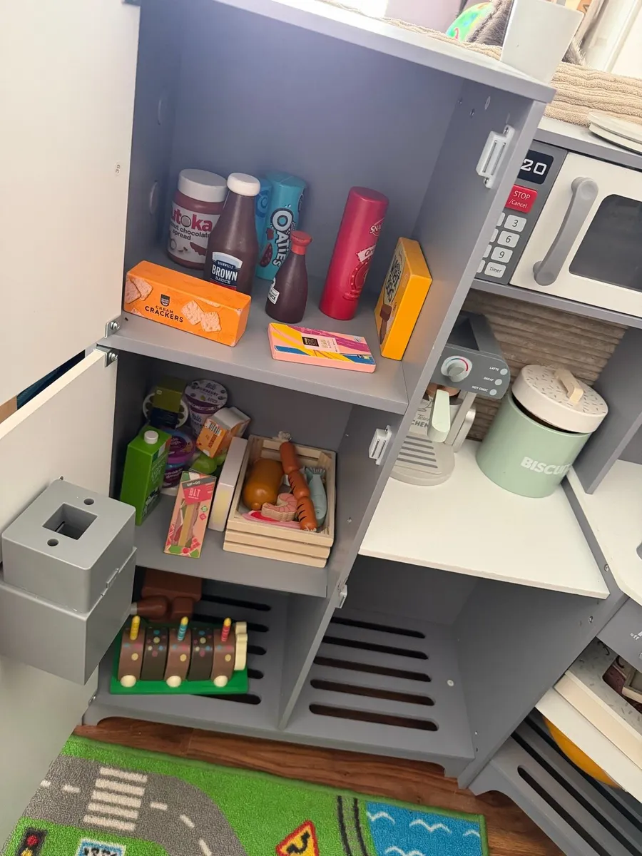 Wooden Kitchen with Wooden Food & Accessories - Image 2