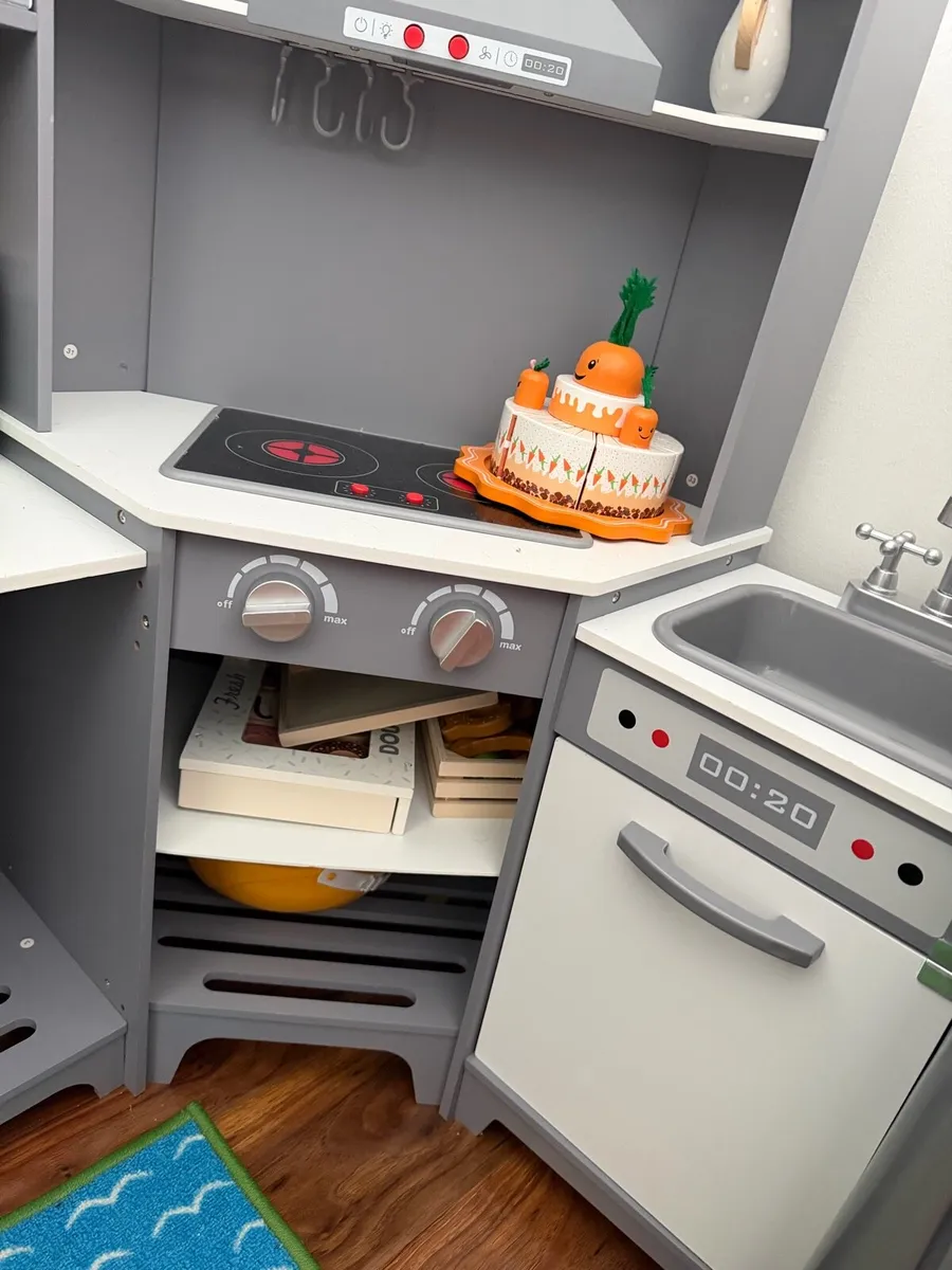 Wooden Kitchen with Wooden Food & Accessories - Image 3