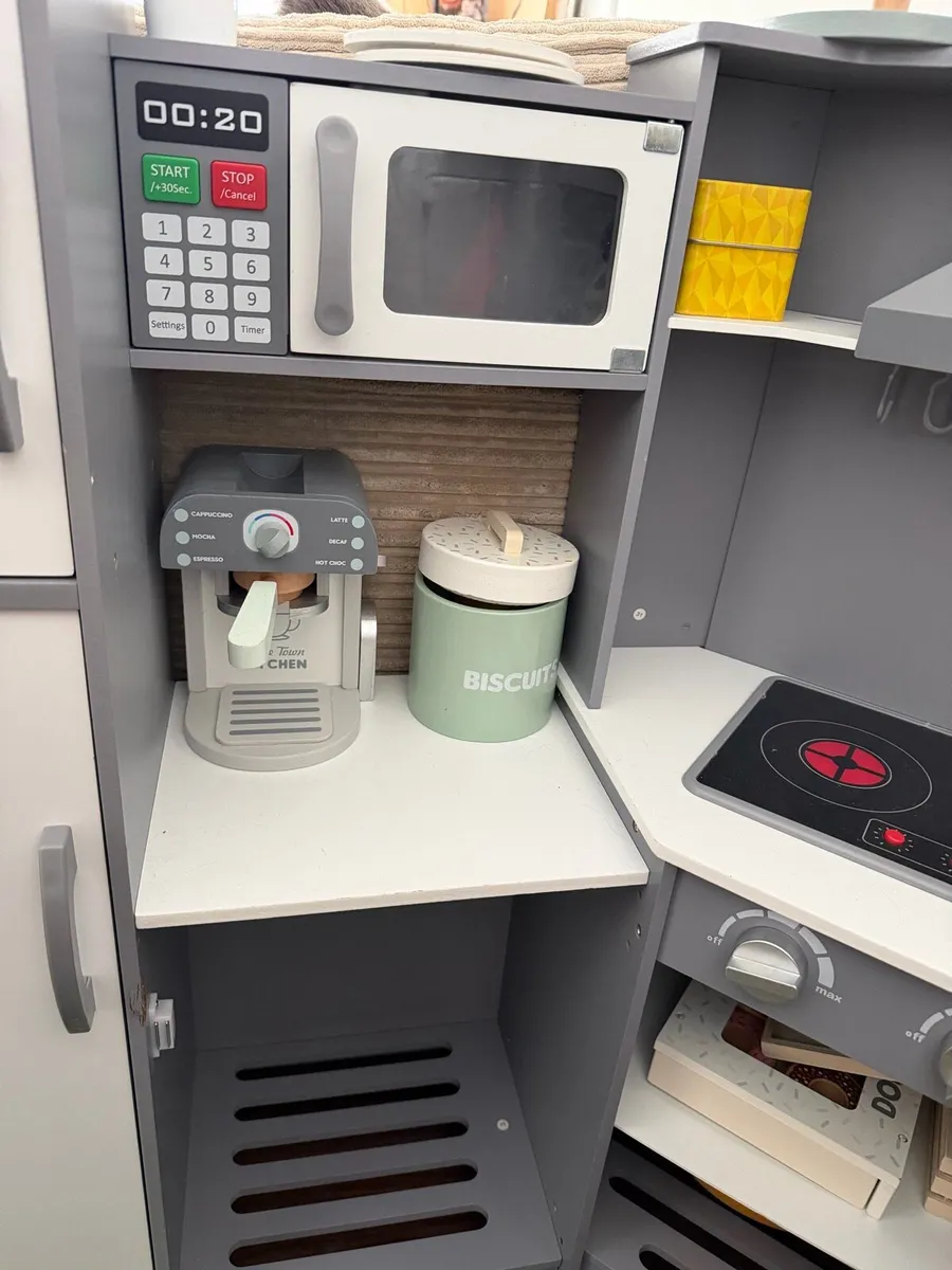 Wooden Kitchen with Wooden Food & Accessories - Image 4