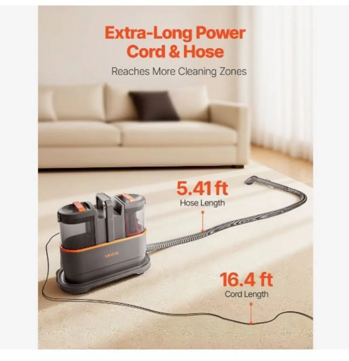 Carpet Cleaner Machine, 1.5 L Clean Water - Image 4