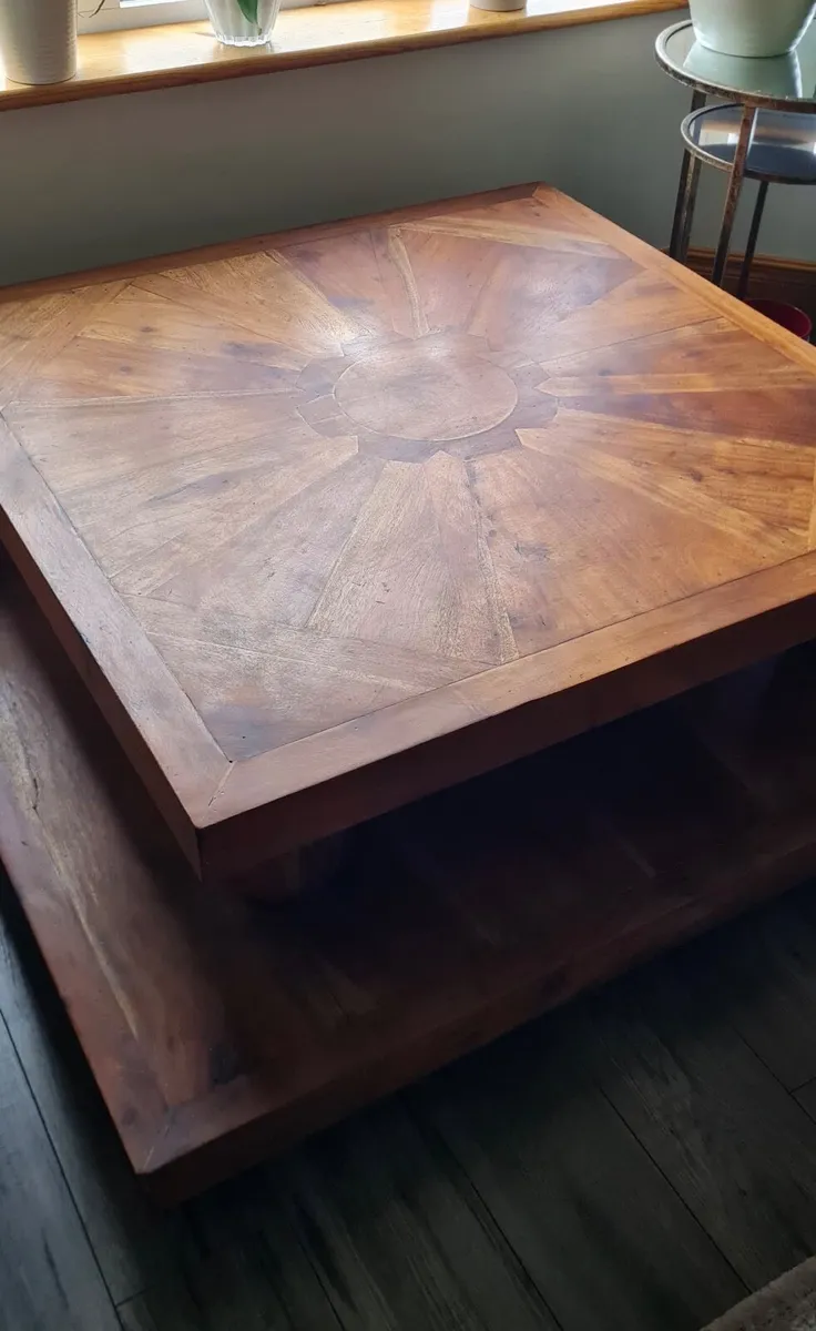 Hardwood square coffee table - Image 3