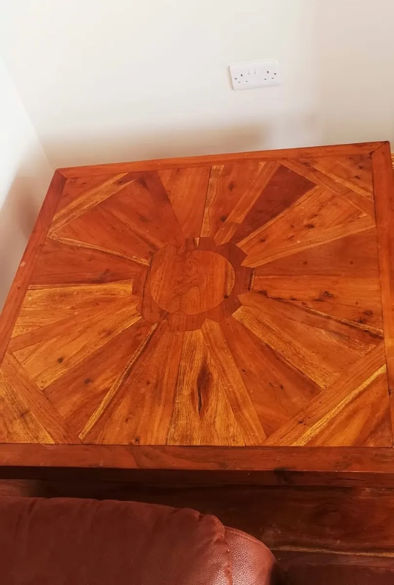 Hardwood square coffee table - Image 4