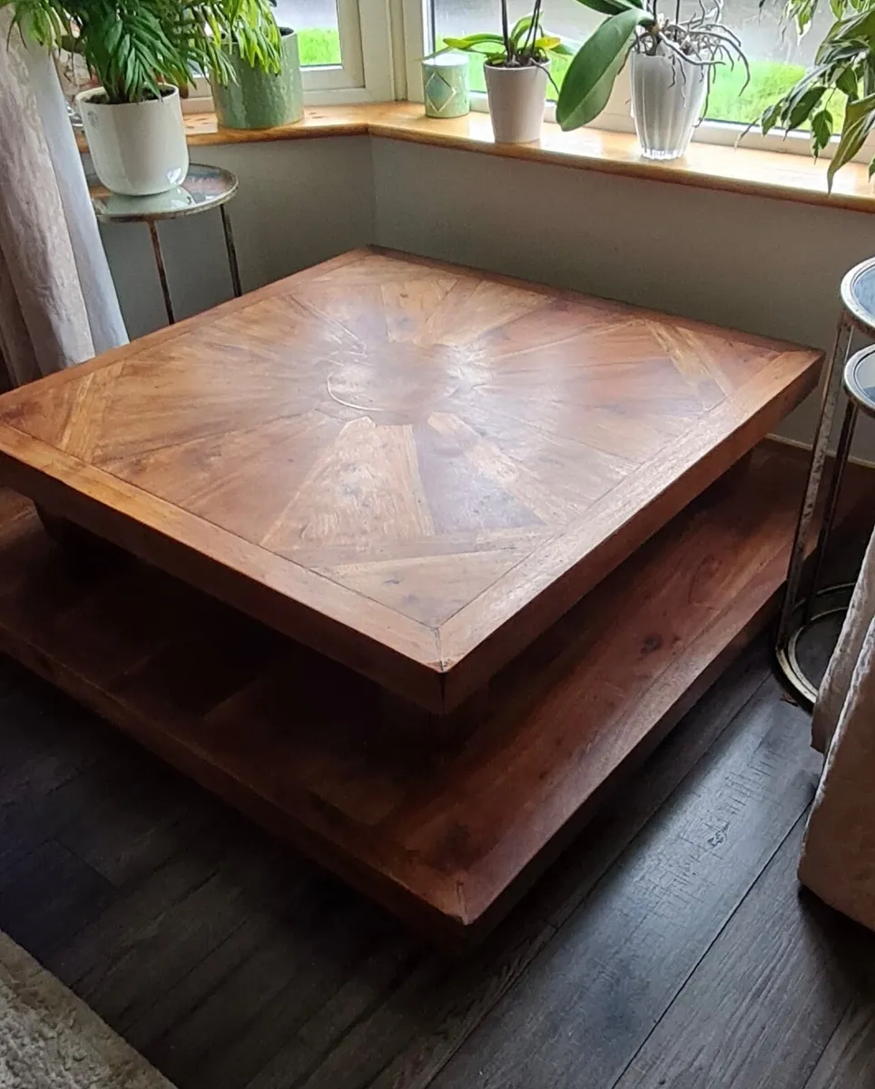 Hardwood square coffee table - Image 2