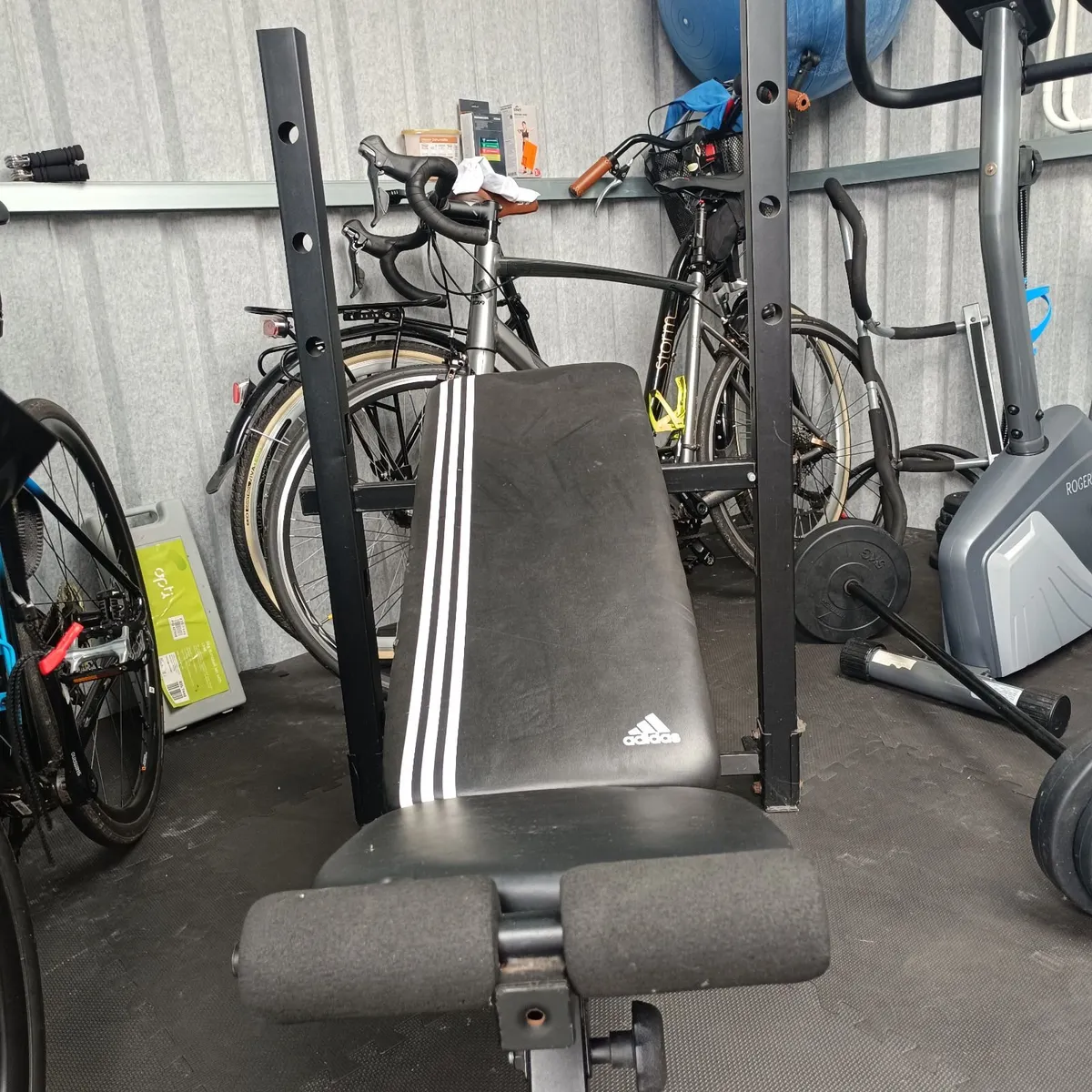 Workout bench,  hooks for barbells not included - Image 1