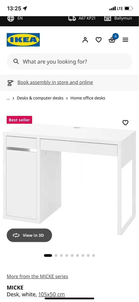 FREE for collection Ikea white Micke desk 110x50cm - Image 1