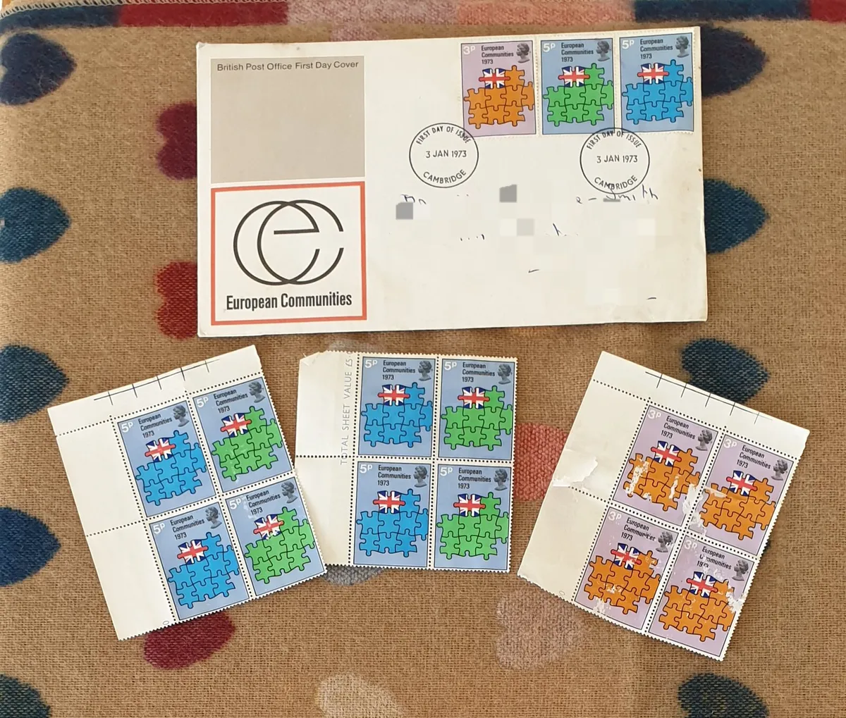 UK 1st Day Cover & Blocks (#1) 1973 - Image 1