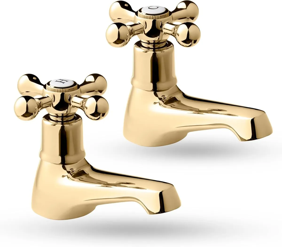 Tudor Basin Taps - Traditional Gold Brass - Image 1