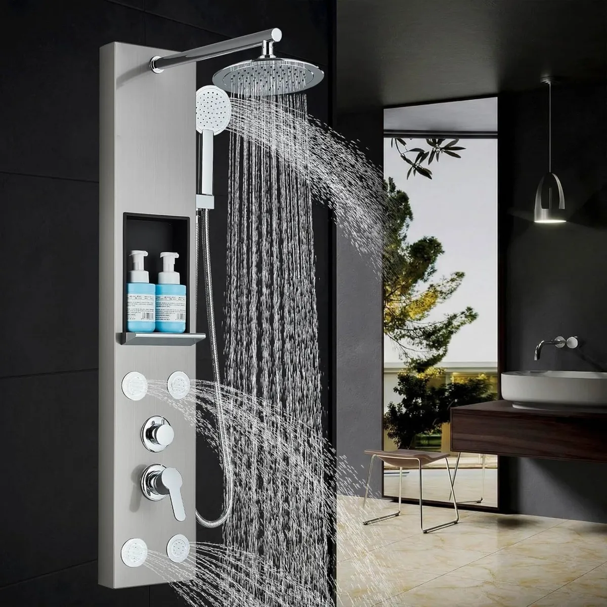 Stainless Steel Shower Panel Tower System with - Image 1