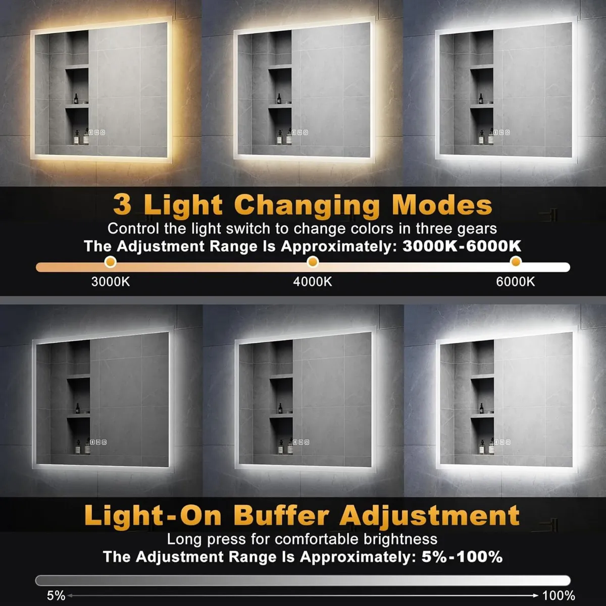 Bathroom Led Backlit Mirror with Shaver Socket - Image 4