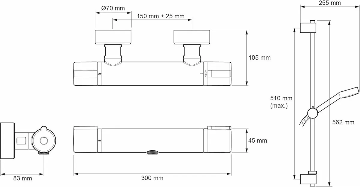 Showers Relate Mixer Shower EV Single Outlet - Image 3