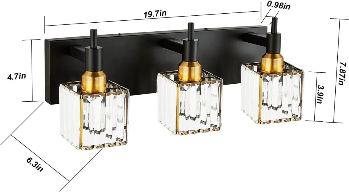 Bathroom Vanity Light Fixtures Modern Crystal 3 - Image 2