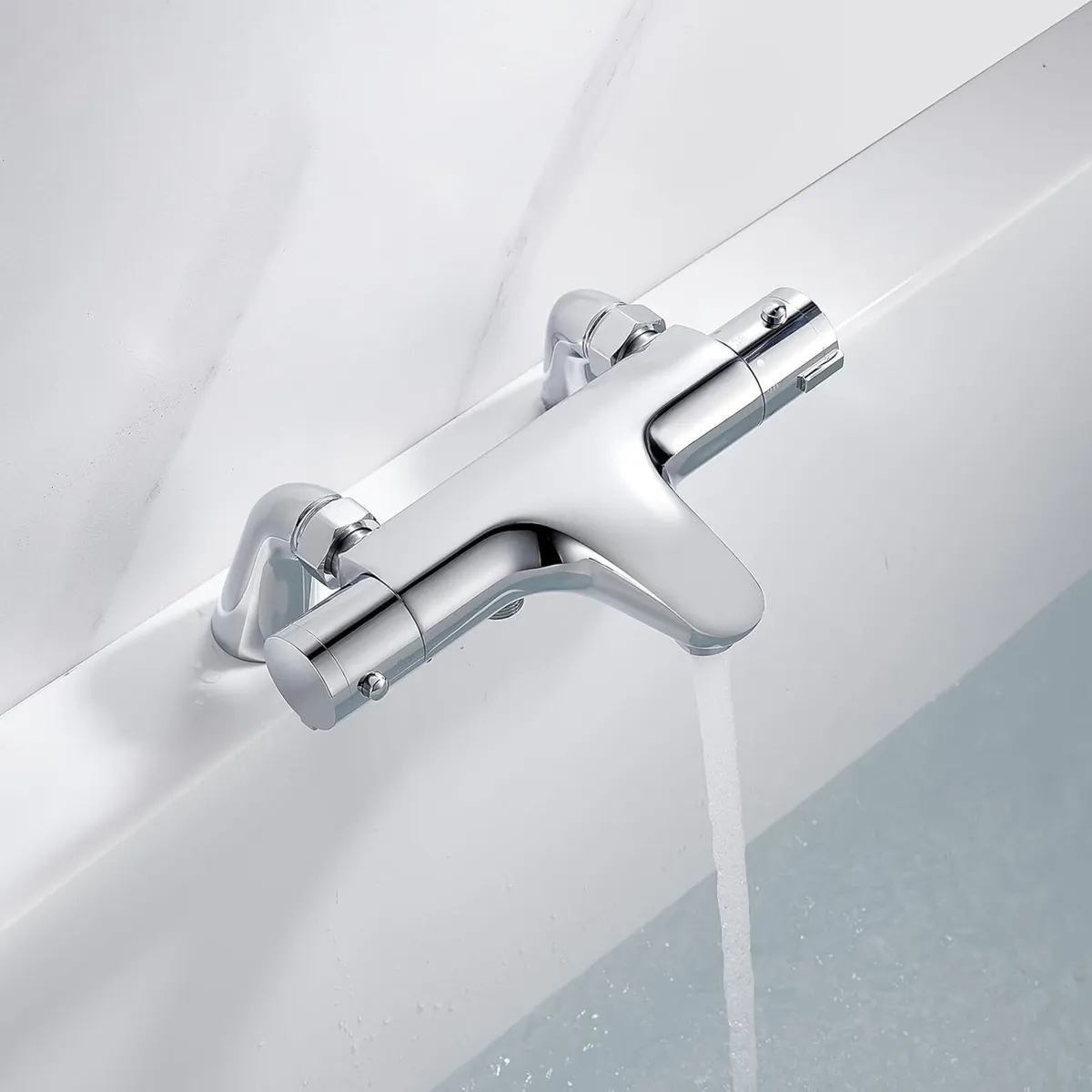 Thermostatic Bath Shower Mixer Exposed Taps Valve - Image 3