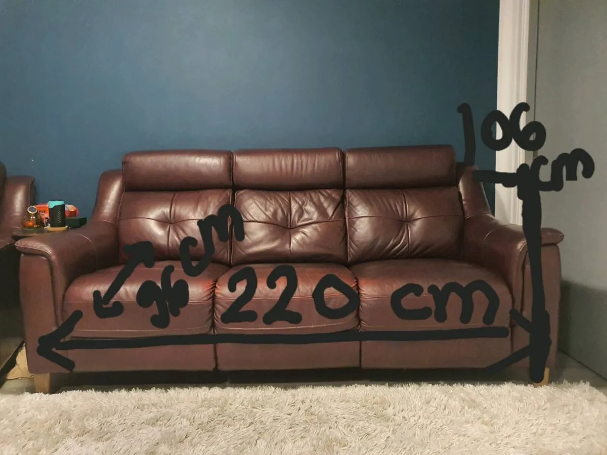 3/2/1 set luxury leather sofa - Image 2