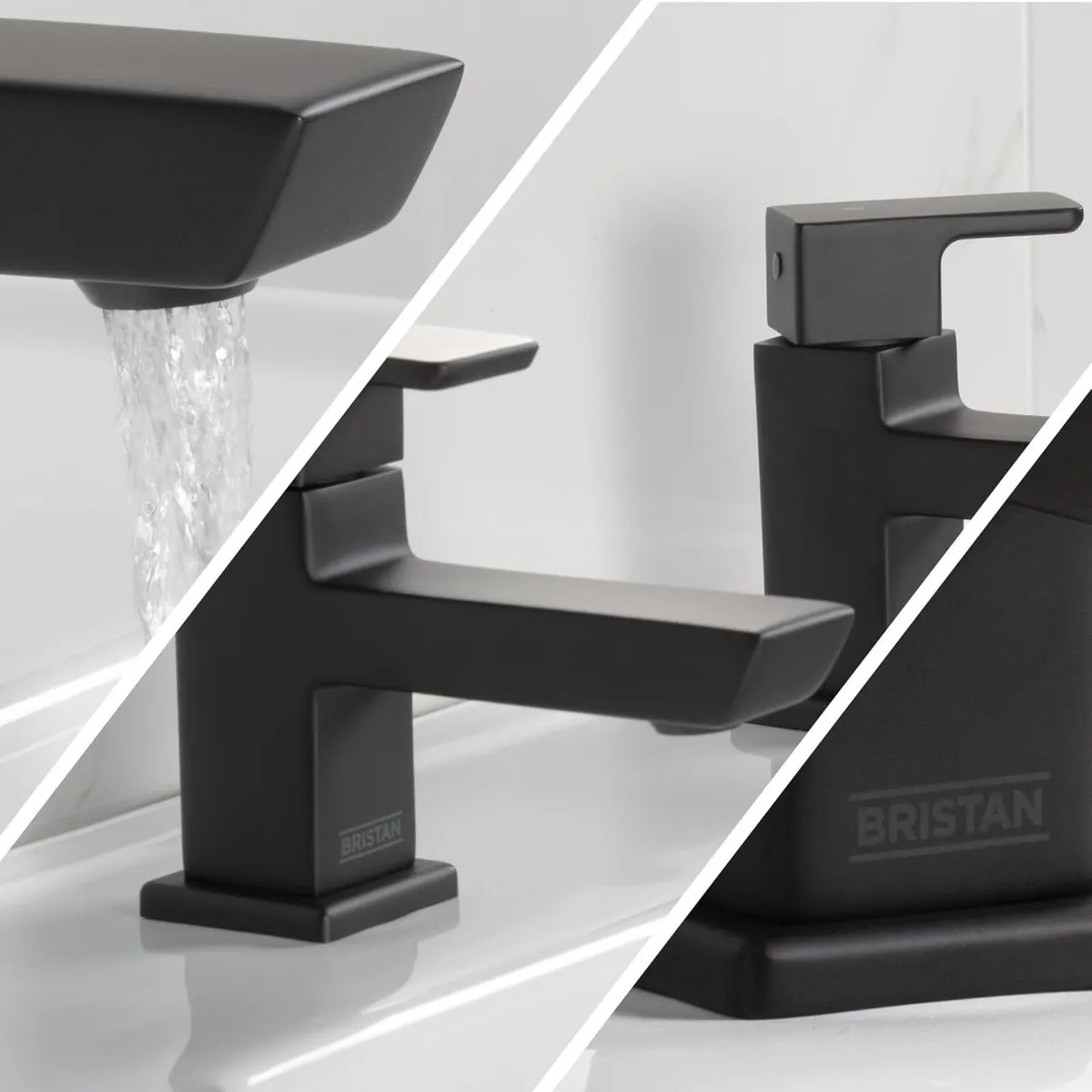 Bristan Cobalt Basin Pillar Taps Black (COB 1/2 - Image 4