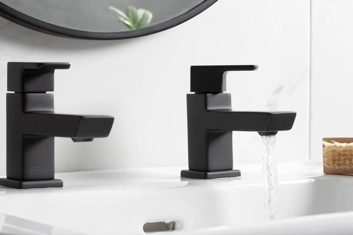 Bristan Cobalt Basin Pillar Taps Black (COB 1/2 - Image 3