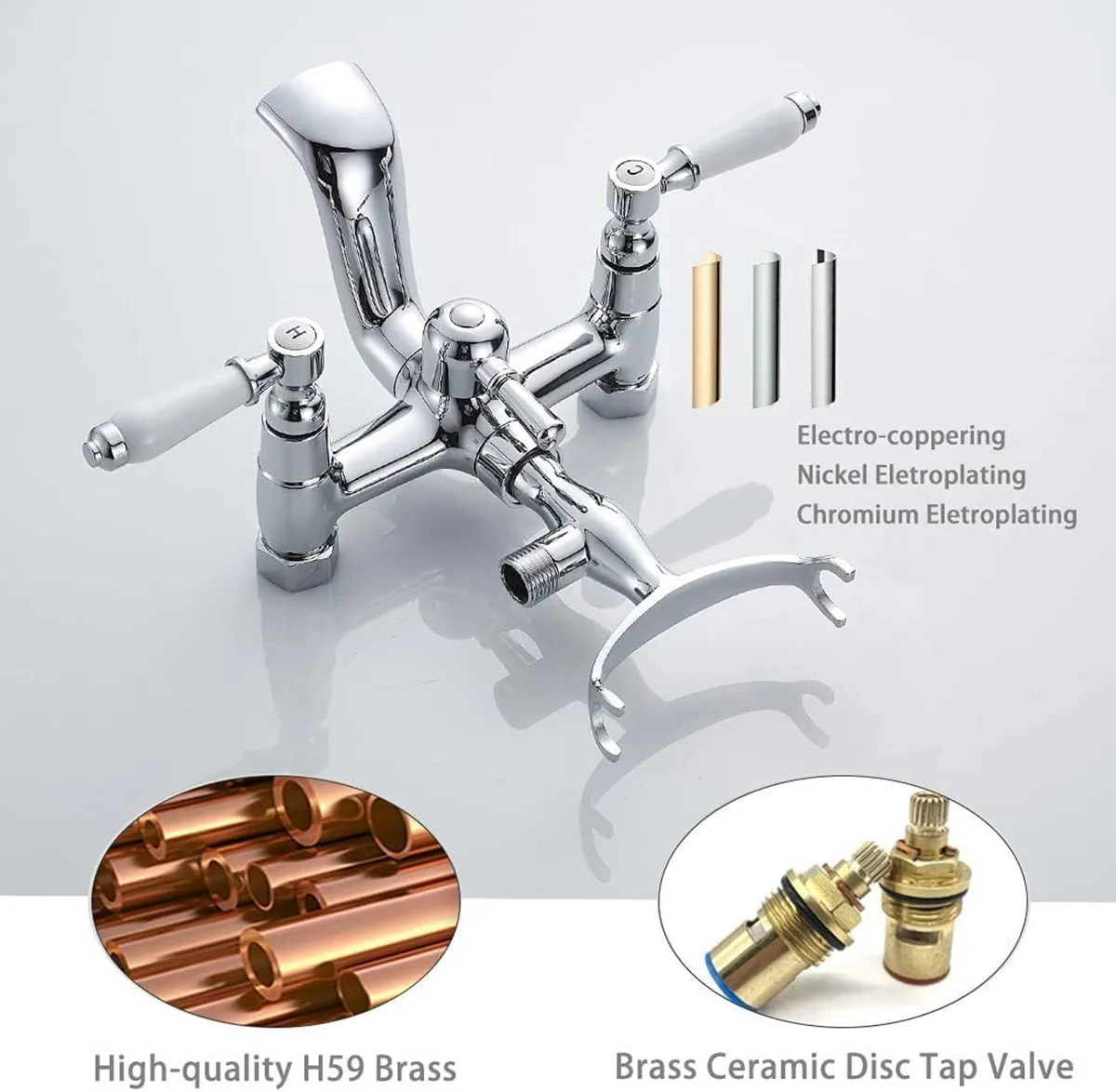 Traditional Bathtub Mixer Tap Victorian Bath - Image 3