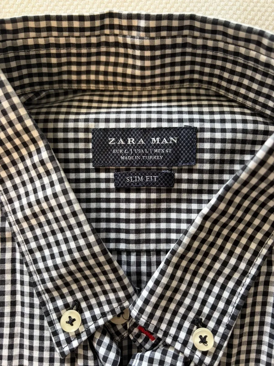 Zara Slim Fit Check Shirt - Image 2