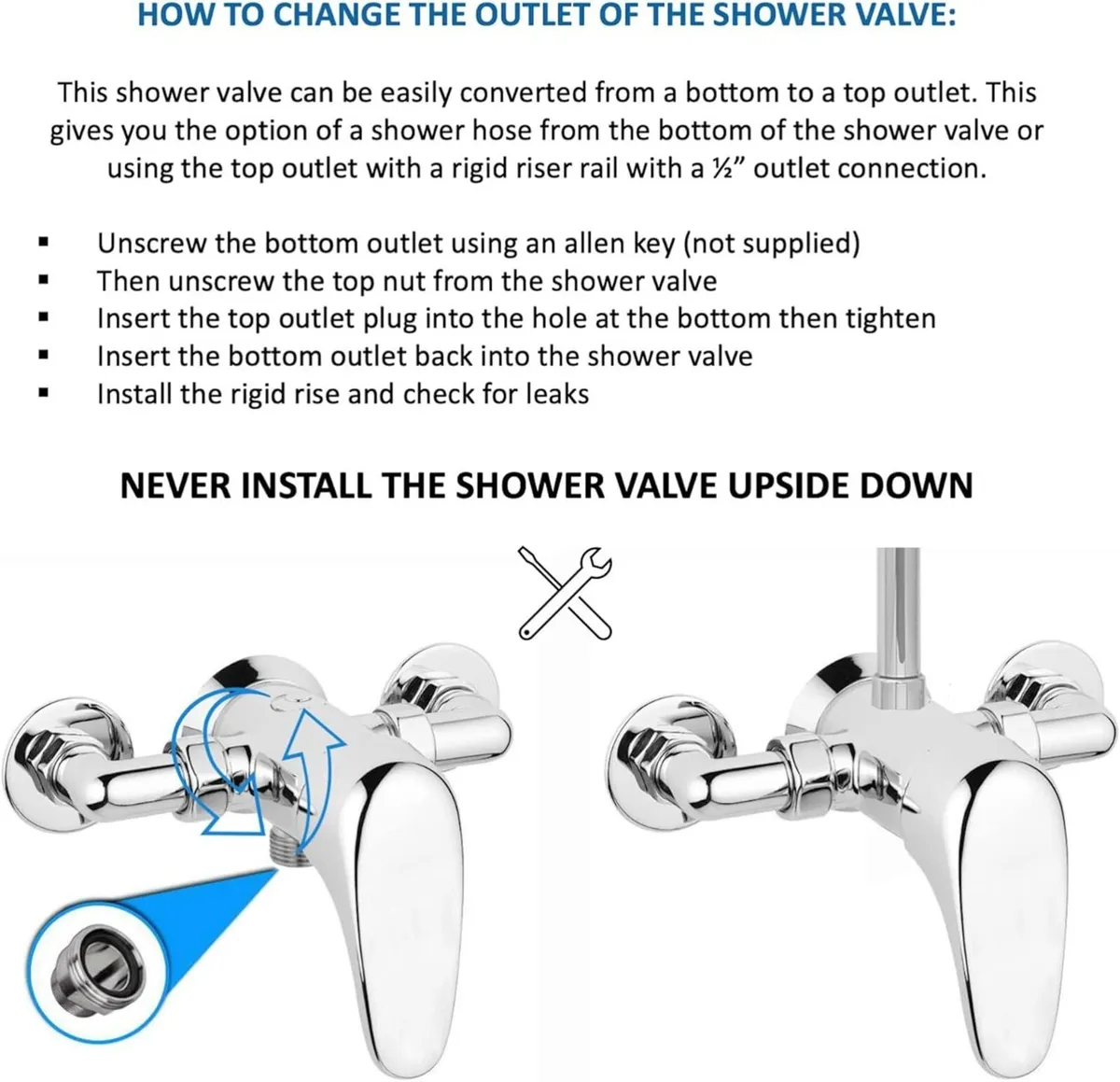 Bromley BT3918 Chrome Manual Exposed Wall Mounted - Image 3