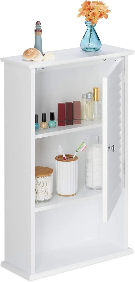Bathroom Cabinet Free Standing Wooden Storage 3 - Image 1