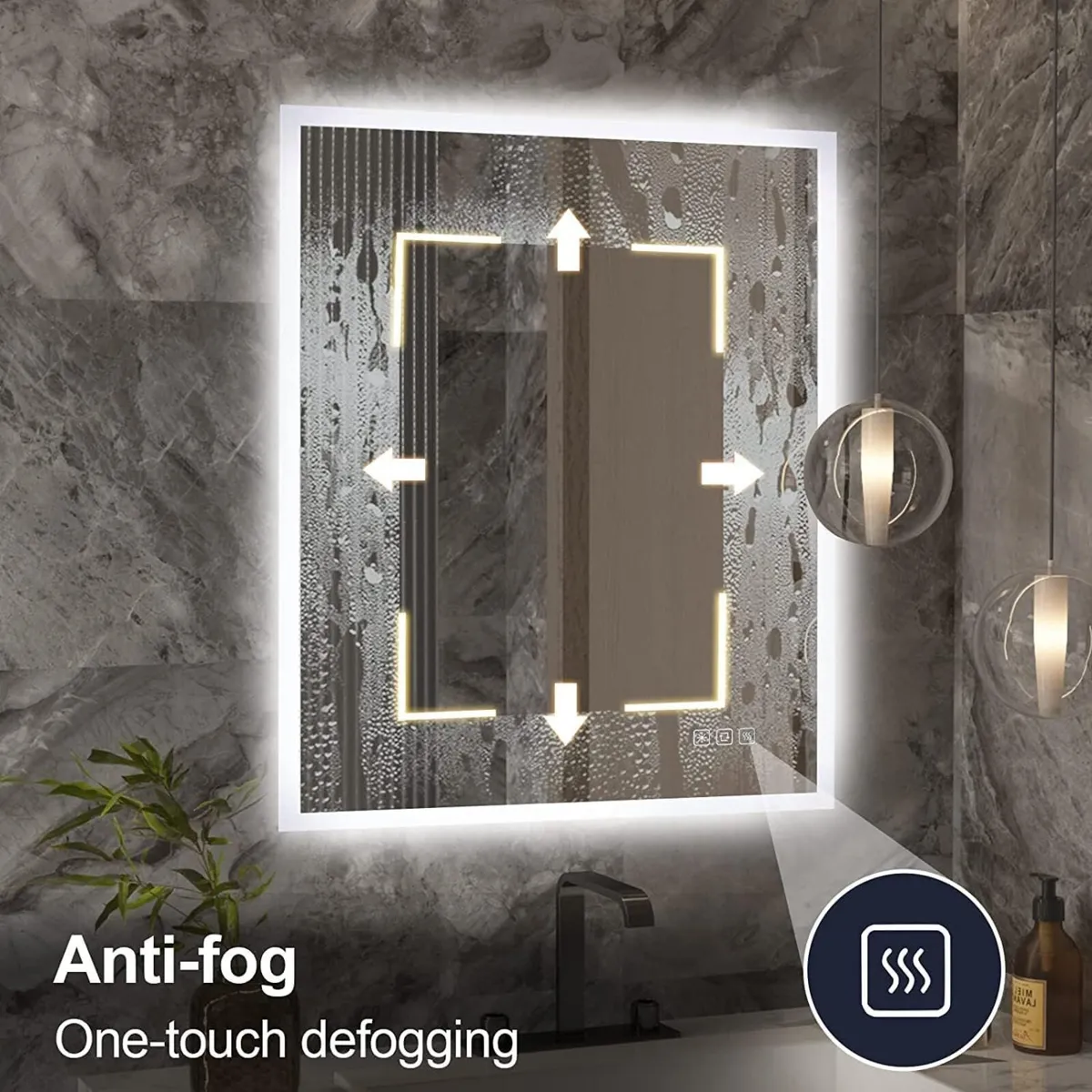 Bathroom LED Mirror 700x500mm Illuminated Backlit - Image 4