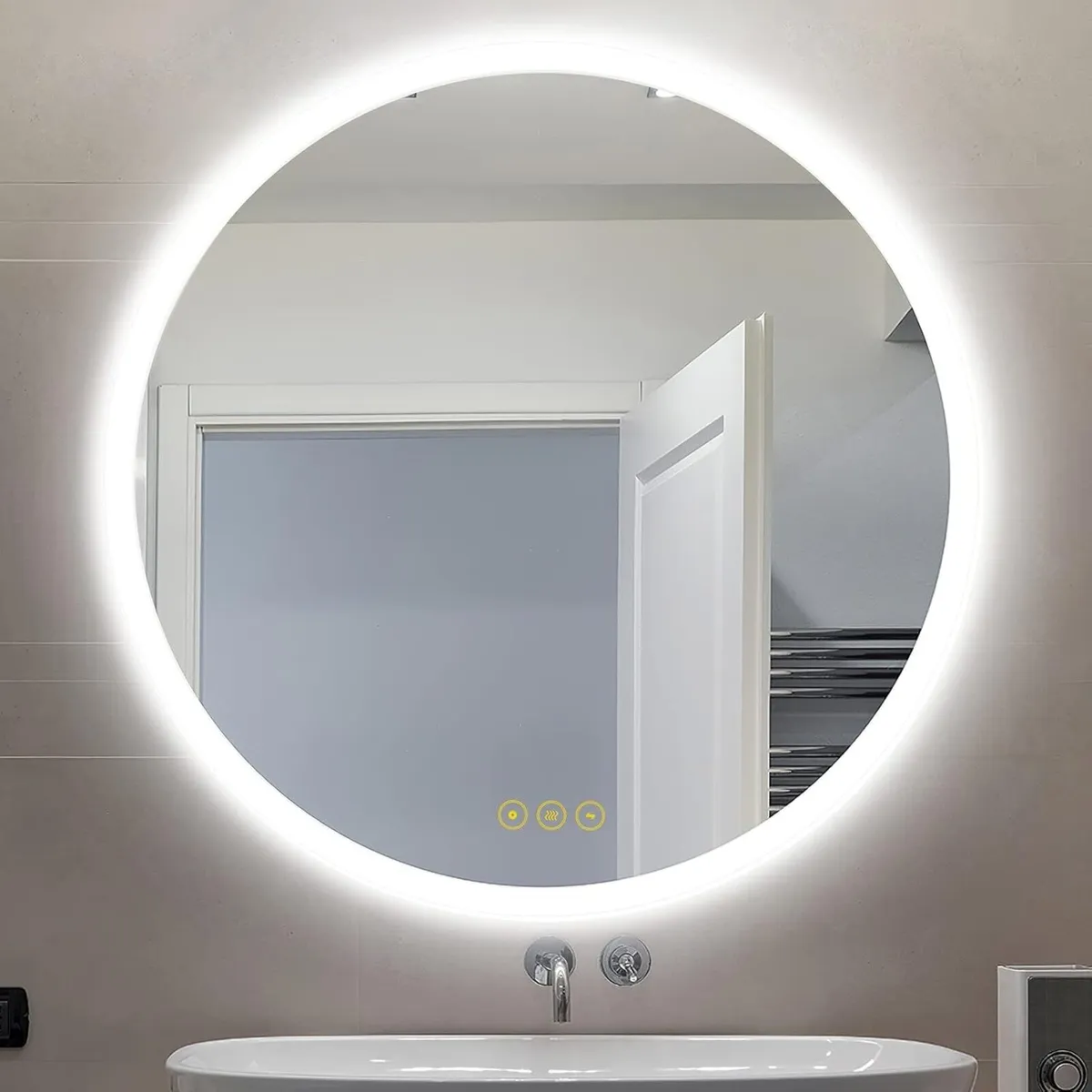 700mm Bathroom LED Mirror Round Wall-Mounted - Image 1