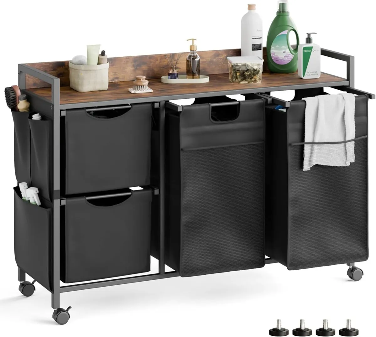 Laundry Hamper with 4 Compartments 150L Sorter - Image 1