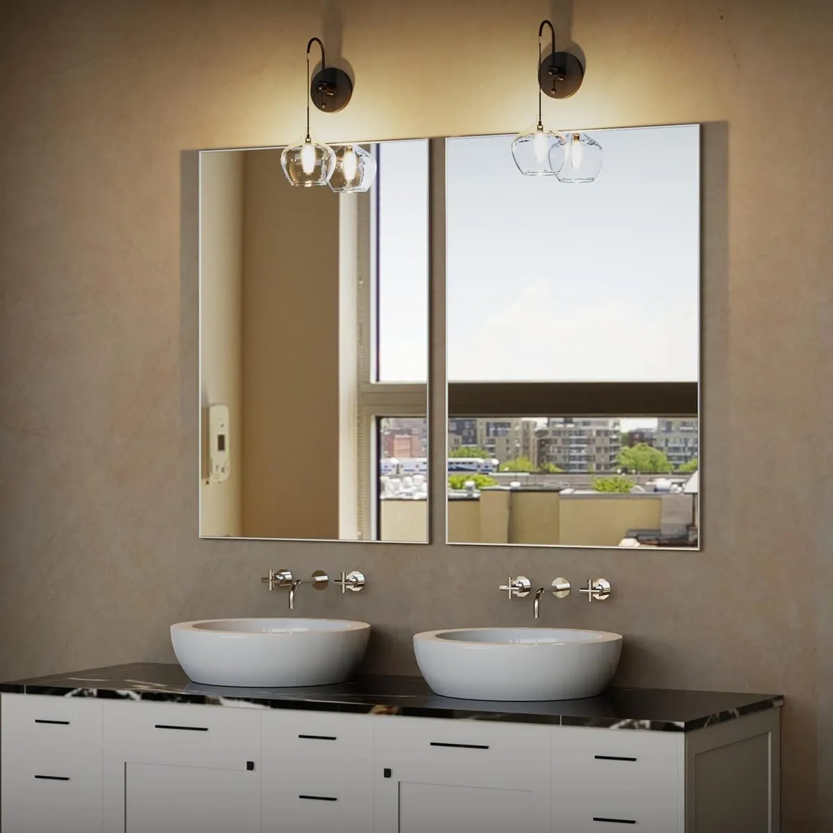 Bathroom Mirror 91.5x61cm Wall Mount with - Image 3