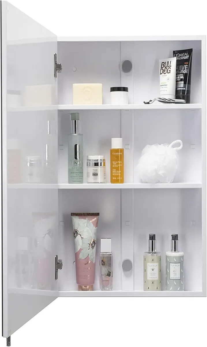 Dawley White Steel Bathroom Mirror Cabinet – East - Image 4