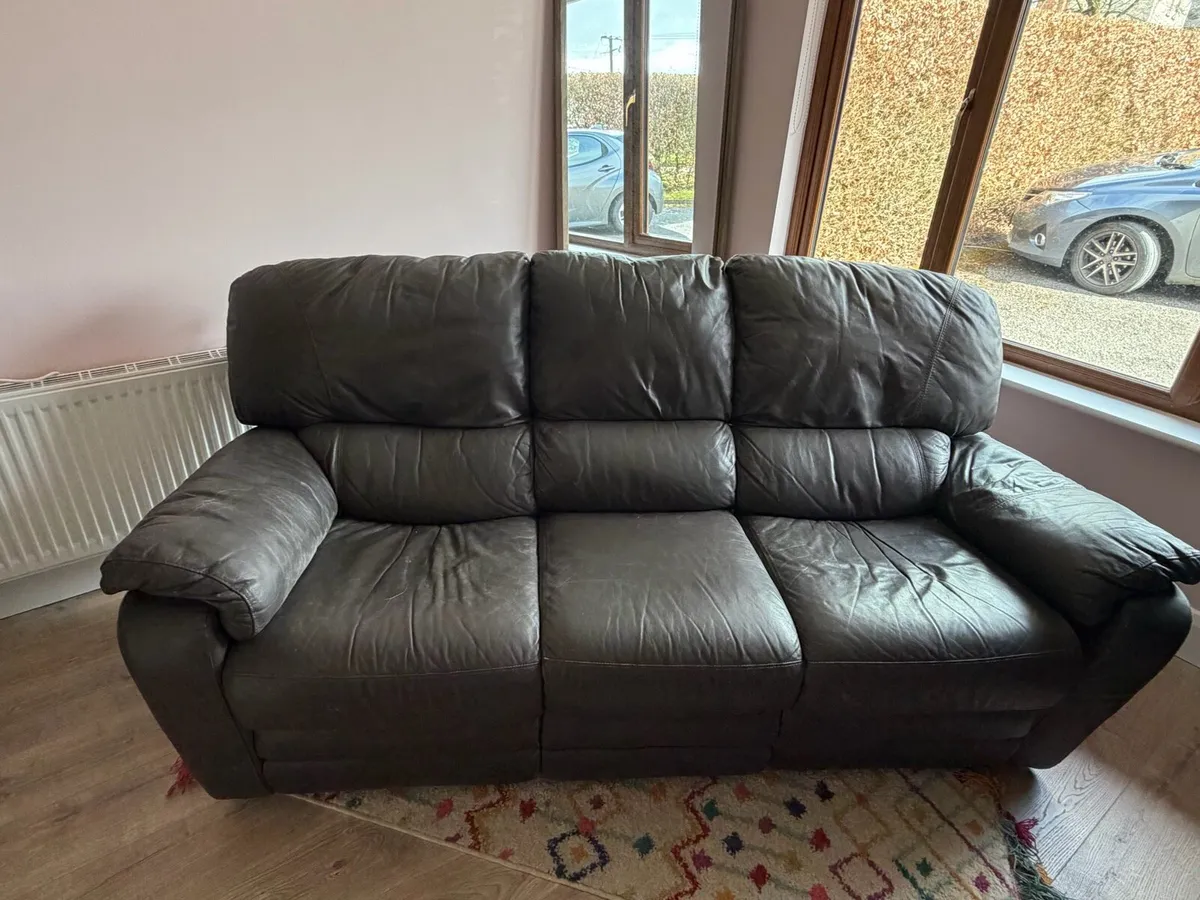 Recliner Leather Couch - Image 2